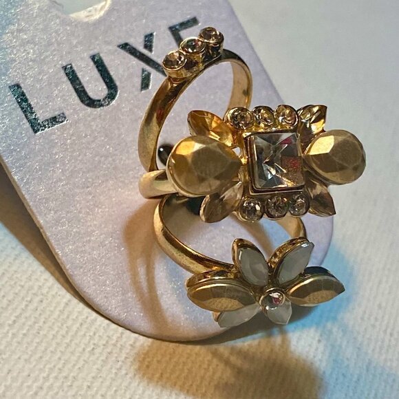 LUXE set of three gold-tone rings - Picture 5 of 11